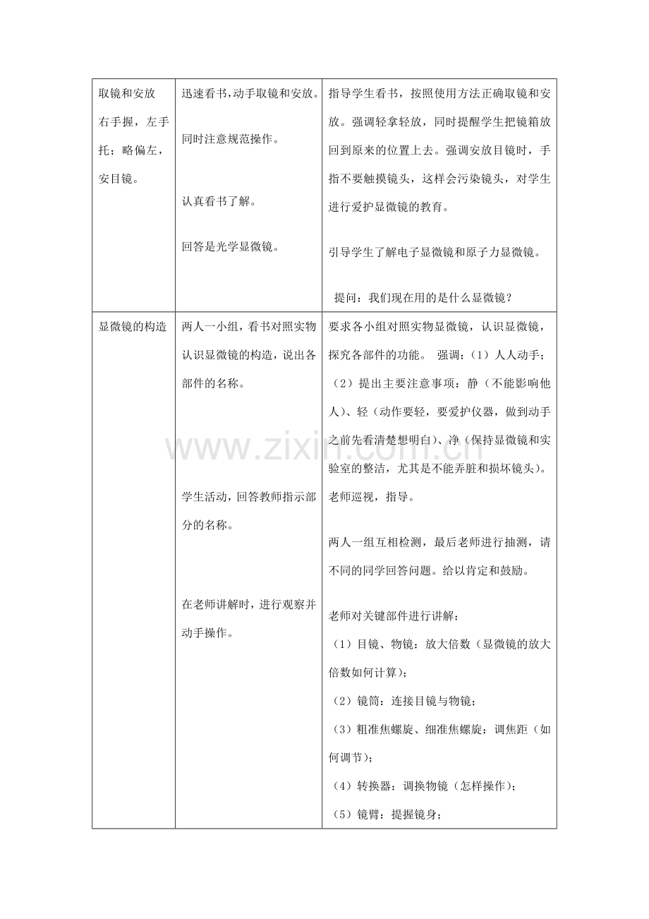 江西省信丰县黄泥中学中考生物实验汇总复习 显微镜的使用教学设计.doc_第3页