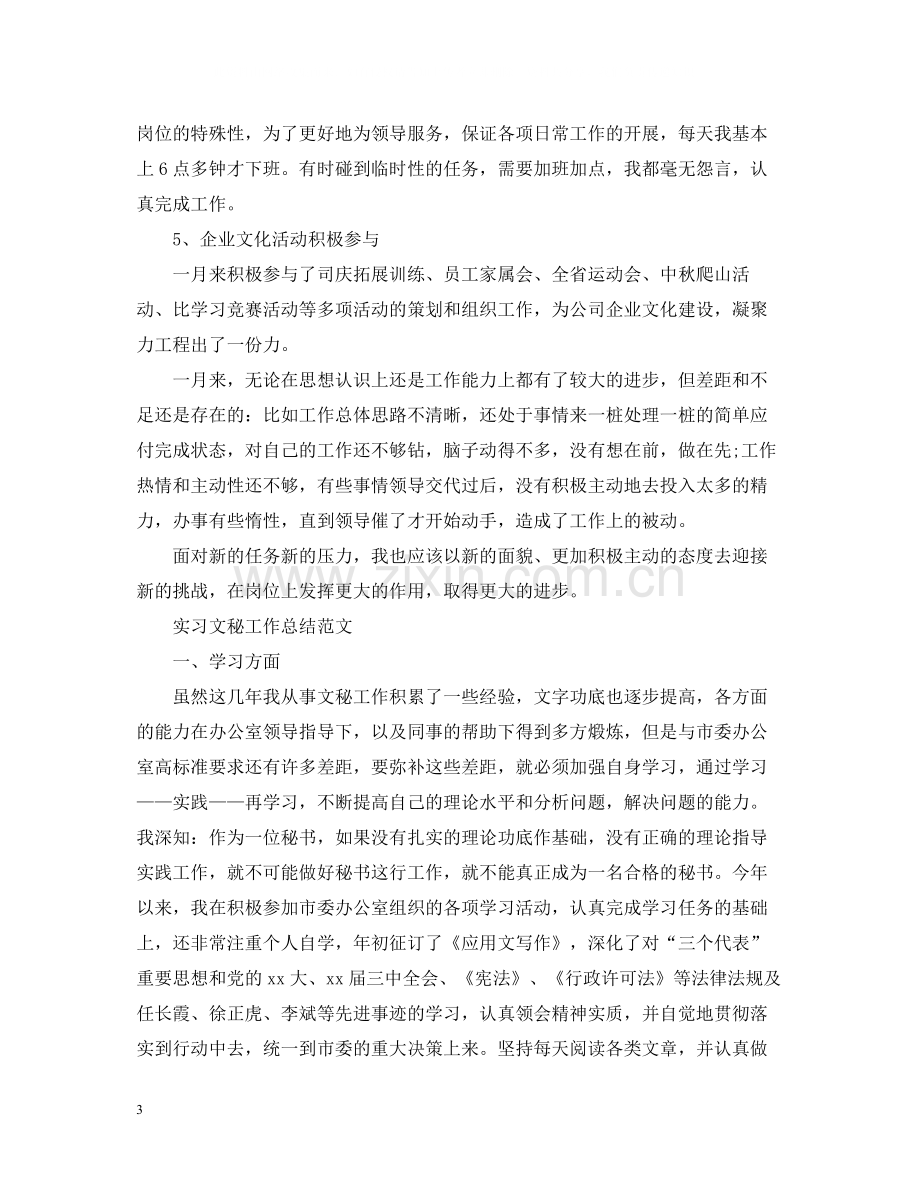 实习文秘工作总结范文.docx_第3页