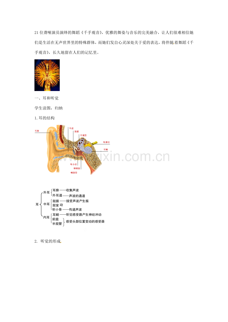 七年级生物下册 12.2 感受器和感觉器官教学设计2 北师大版-北师大版初中七年级下册生物教案.doc_第2页