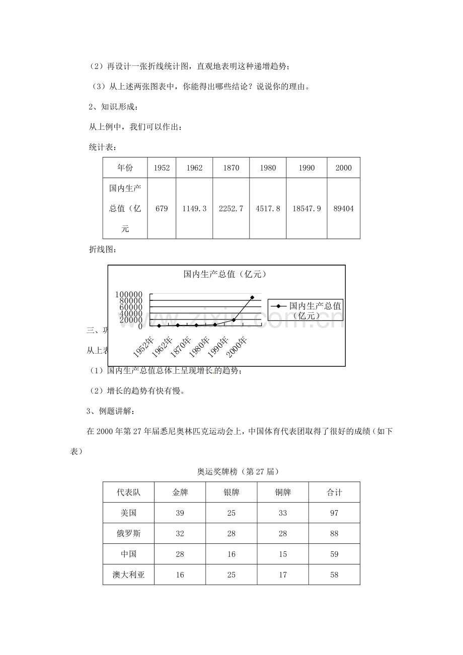 陕西省靖边四中七年级数学上册 5.2 数据的表示教案1 华东师大版.doc_第2页