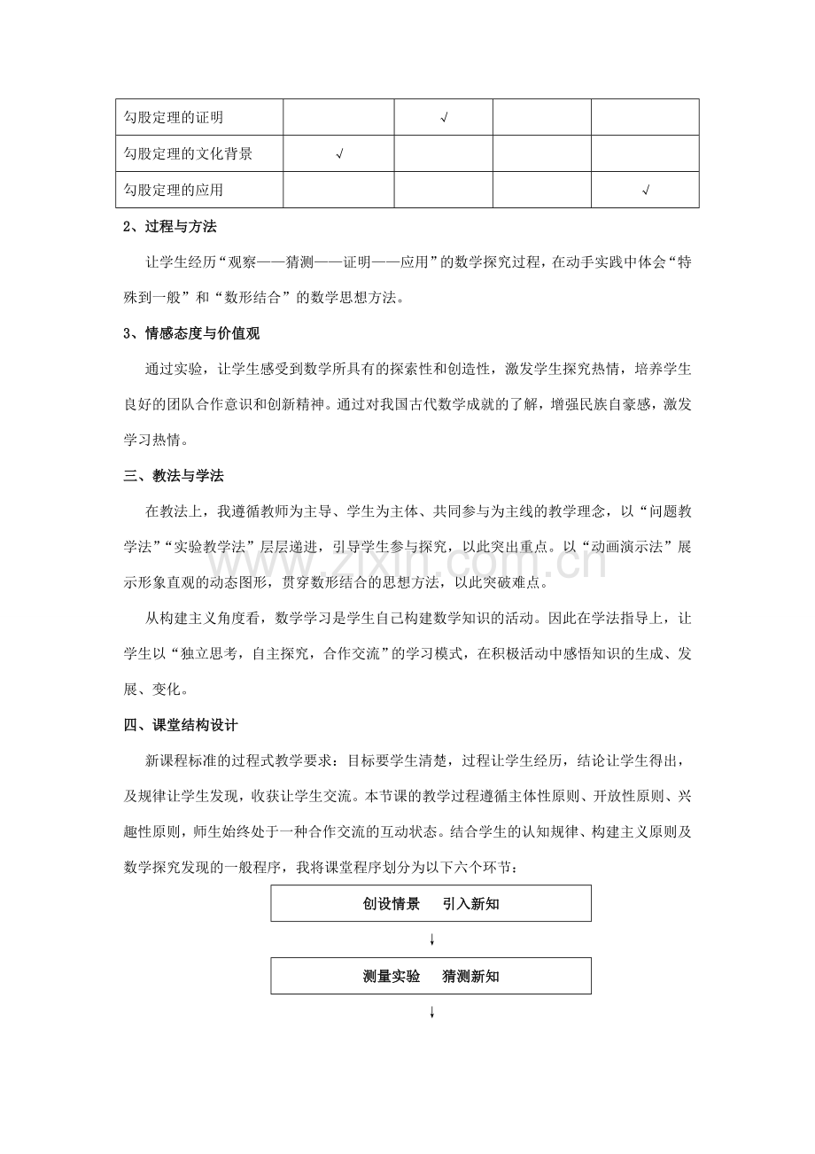 八年级数学《勾股定理（一）》说课稿 湘教版.doc_第2页