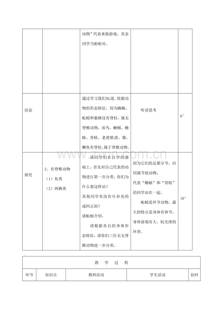 山东省临沭县第三初级中学八年级生物上册《尝试对生物进行分类》教案二 人教新课标版.doc_第3页