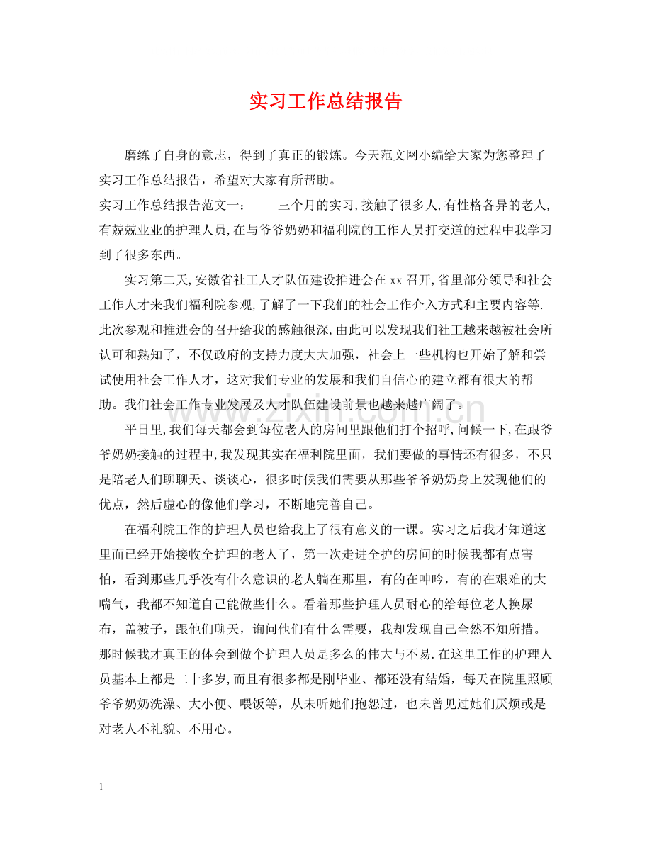 实习工作总结报告.docx_第1页