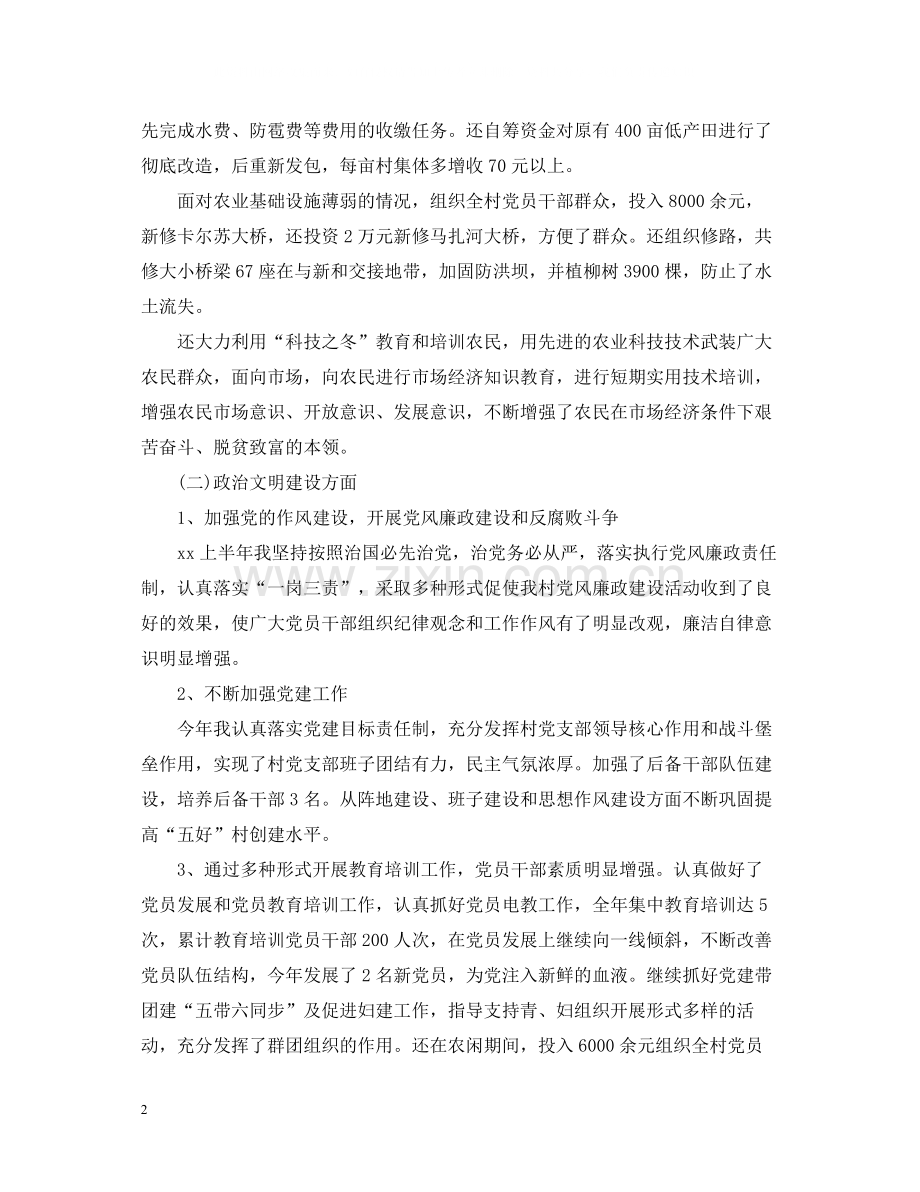 农村党支部书记个人工作总结.docx_第2页