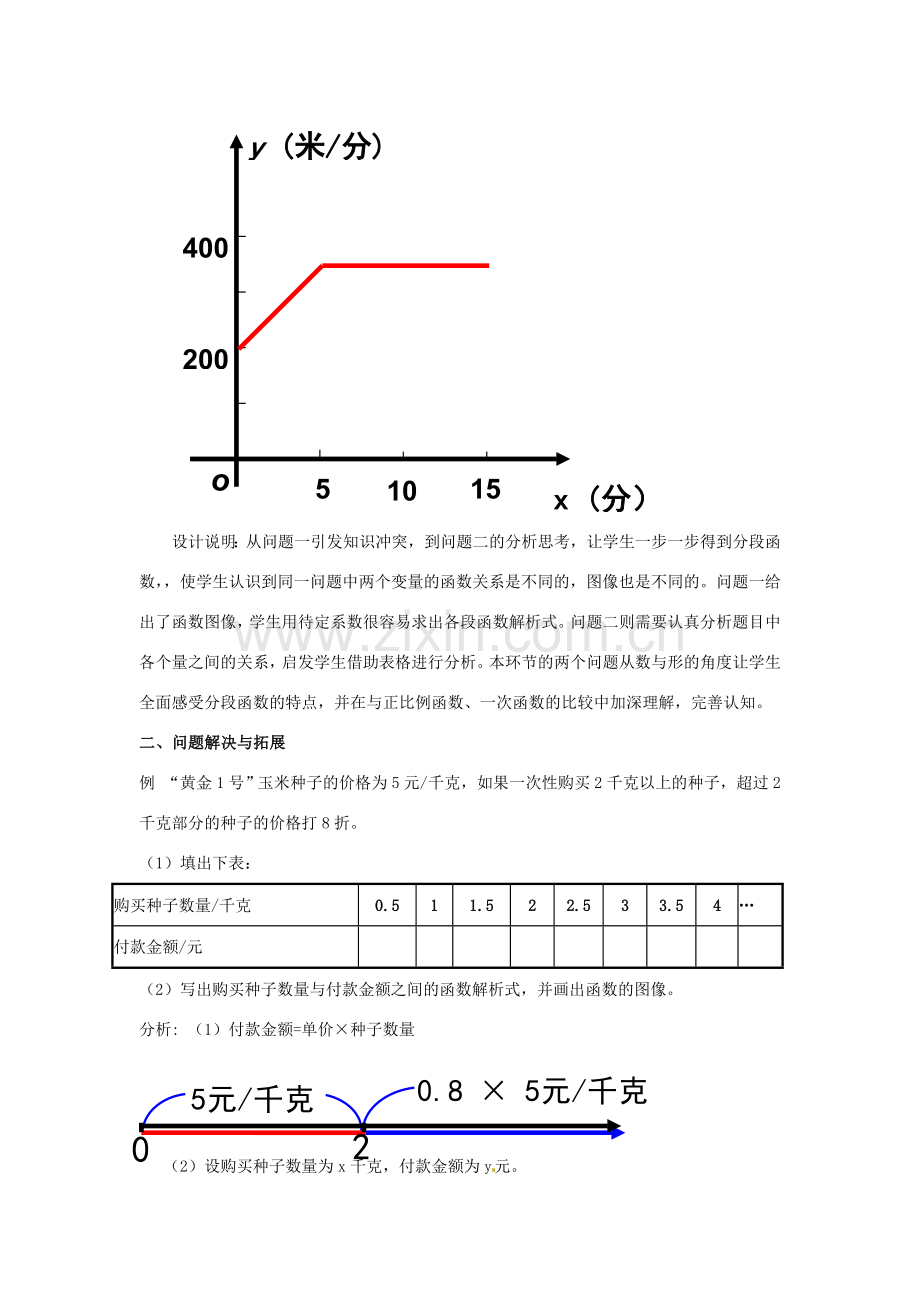 河南省濮阳市南乐县张果屯乡中学八年级数学上册《14.2.2一次函数（四）》教案 新人教版.doc_第3页