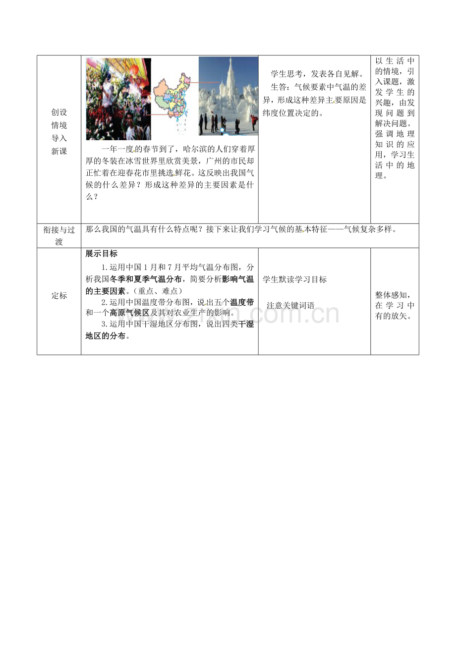 山东省滕州市洪绪中学八年级地理上册《2.2 气候的基本特征》（第2课时气候复杂多样）教案 商务星球版.doc_第2页