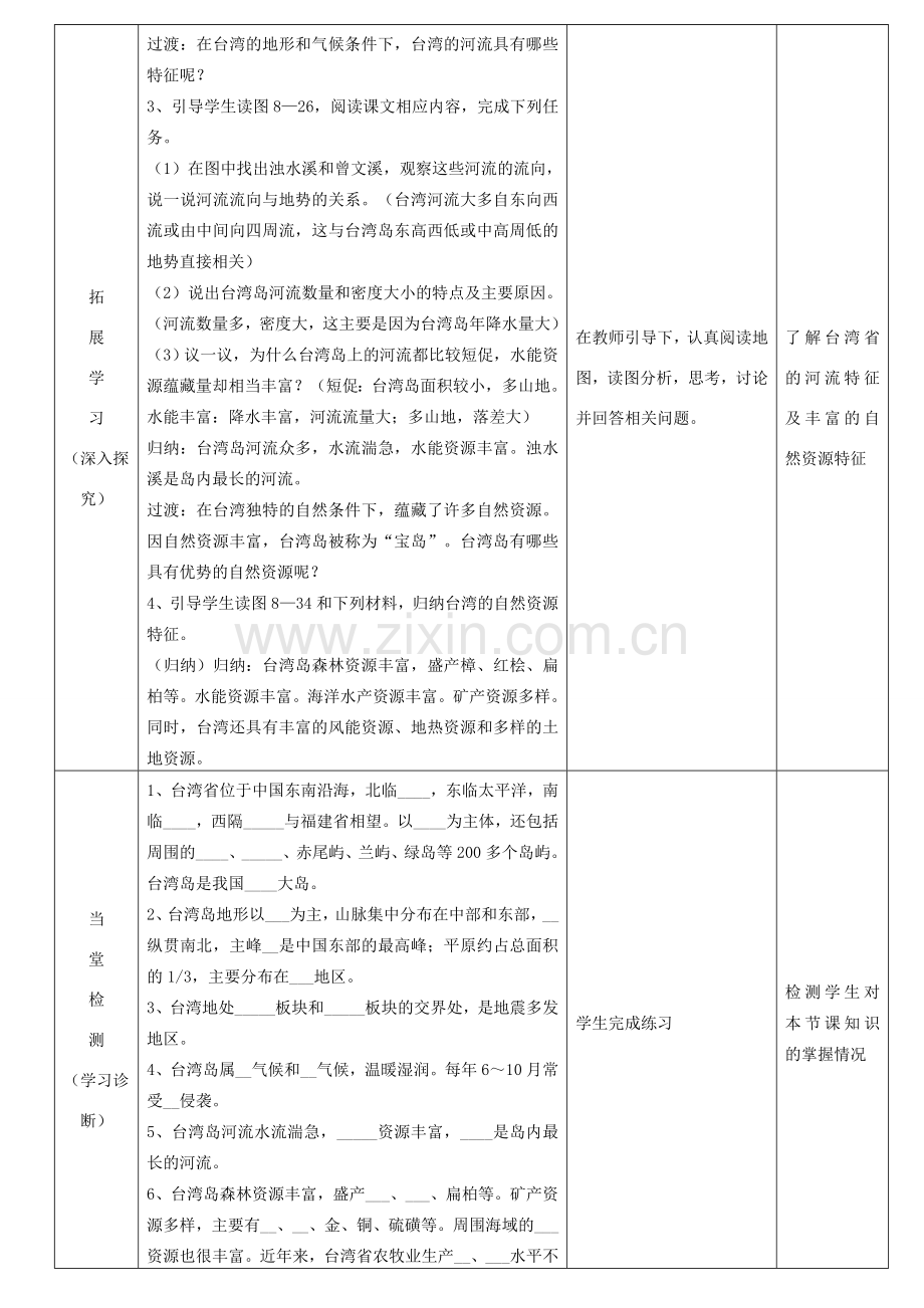 八年级地理下册 8.2 台湾省的地理环境与经济发展（第1课时）教案 （新版）湘教版-（新版）湘教版初中八年级下册地理教案.doc_第3页