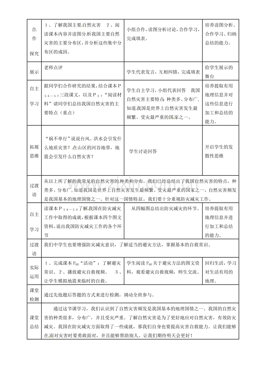 八年级地理上册 2.4《自然灾害》教案 （新版）新人教版-（新版）新人教版初中八年级上册地理教案.doc_第2页