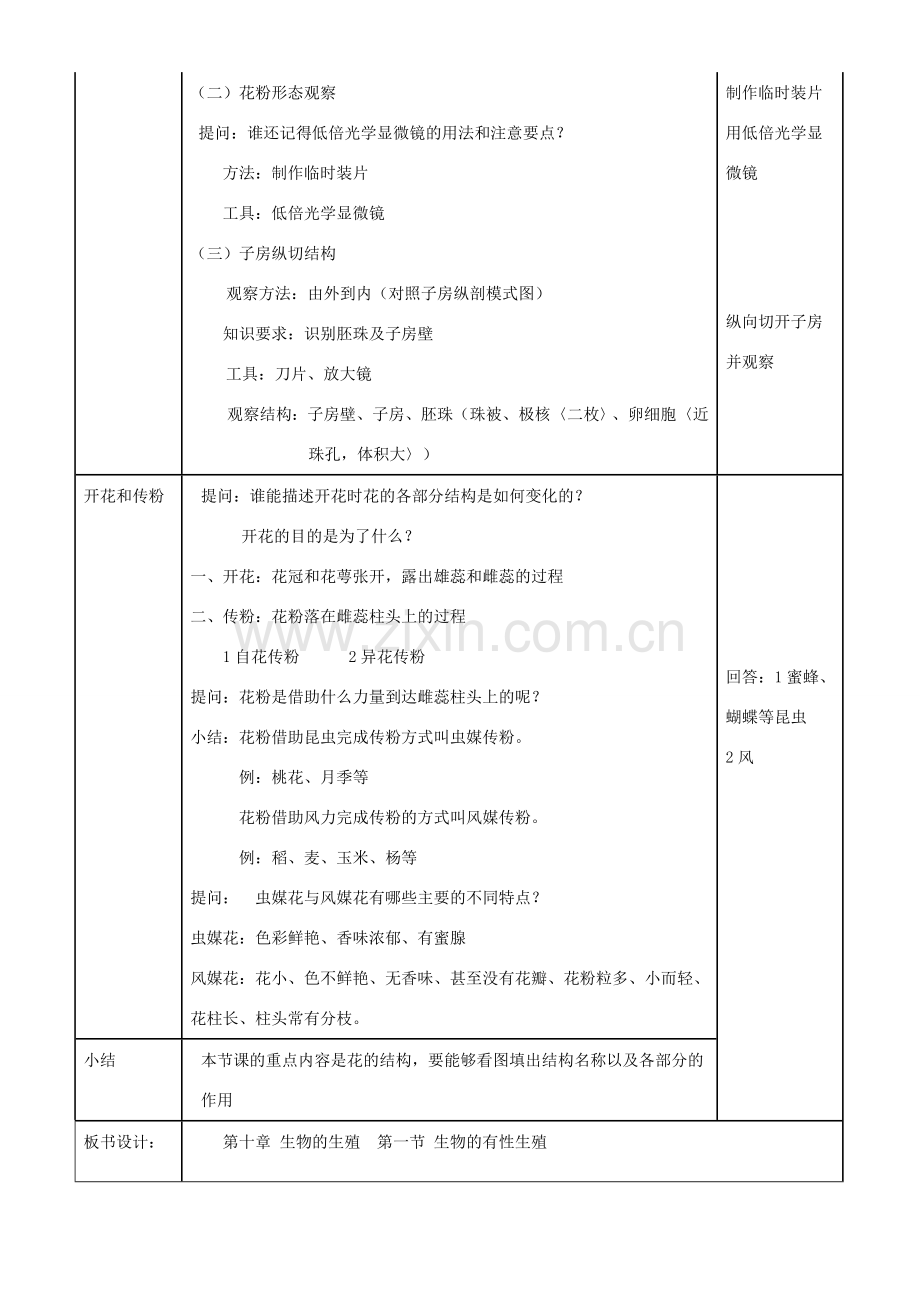 八年级生物上册 第十章 第一节 生物的有性生殖教案1 北京课改版.doc_第3页