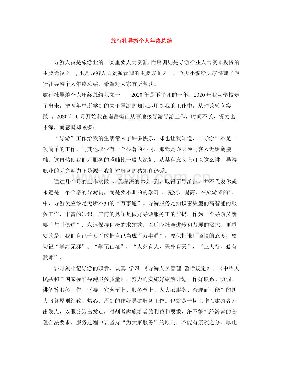 旅行社导游个人年终总结2.docx_第1页