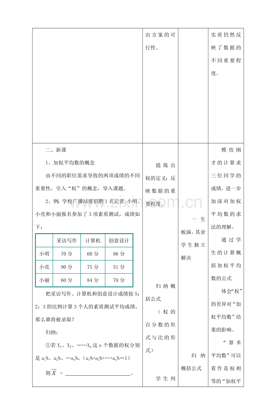 八年级数学上册 加权平均数教案（7）苏科版.doc_第2页