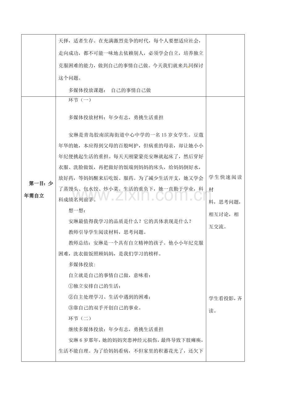 七年级思想品德上册 走自立自强之路教案1 鲁教版.doc_第2页