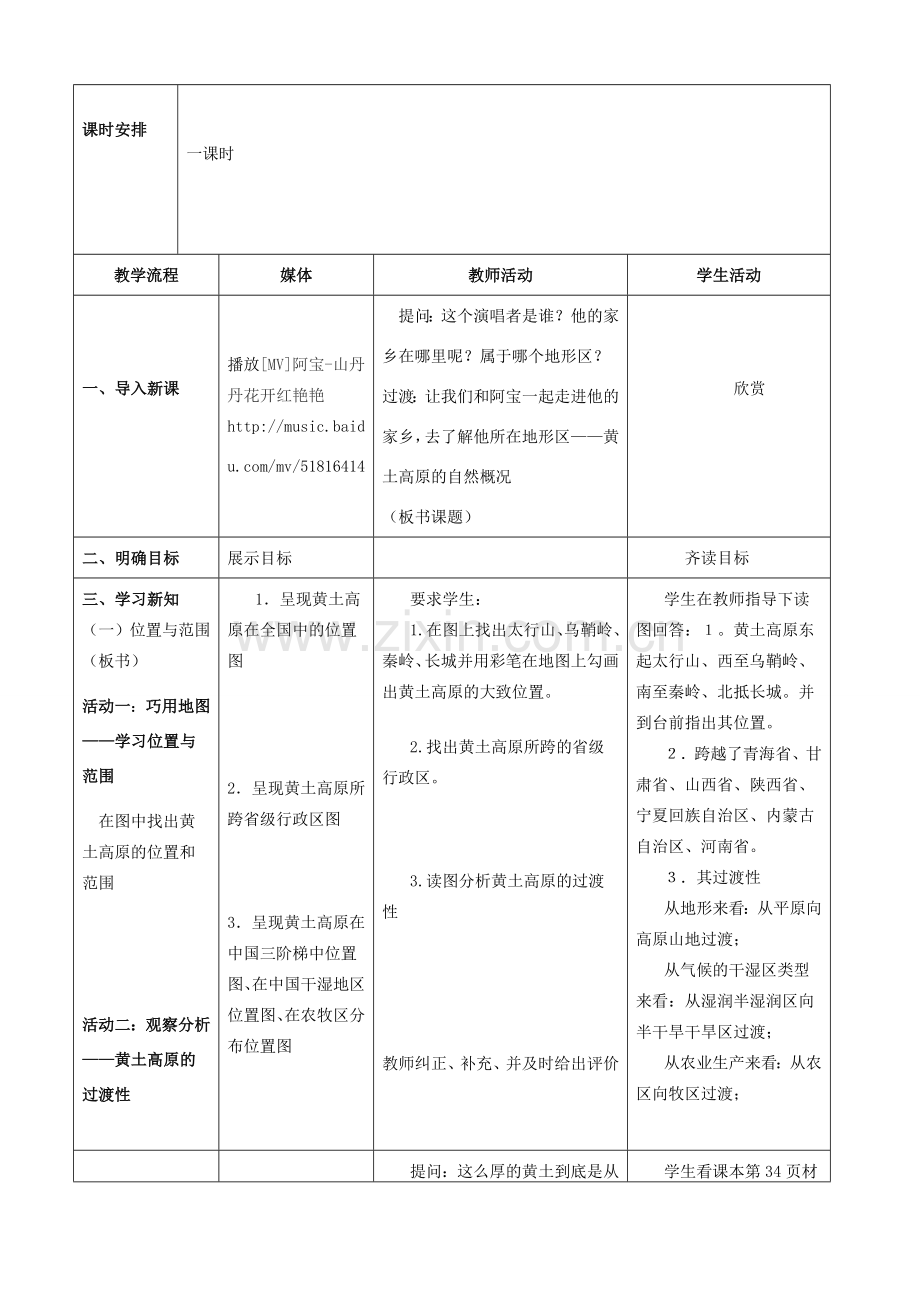 八年级地理下册 6.3 黄土高原教案（1）（新版）商务星球版-（新版）商务星球版初中八年级下册地理教案.doc_第2页