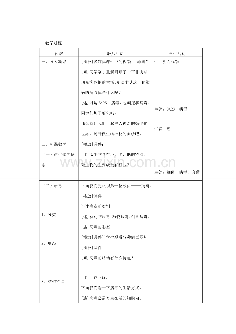 八年级生物下册 第9单元 生物的多样性 第四节 神奇的微生物名师教案1 苏教版.doc_第2页