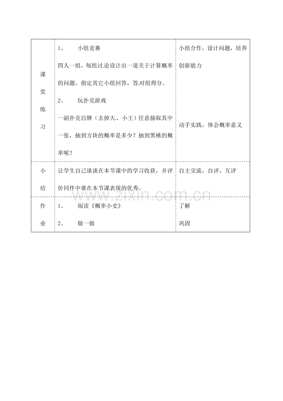 河南省郑州市第九十六中七年级数学《摸到红球的概率》教案 人教新课标版.doc_第3页