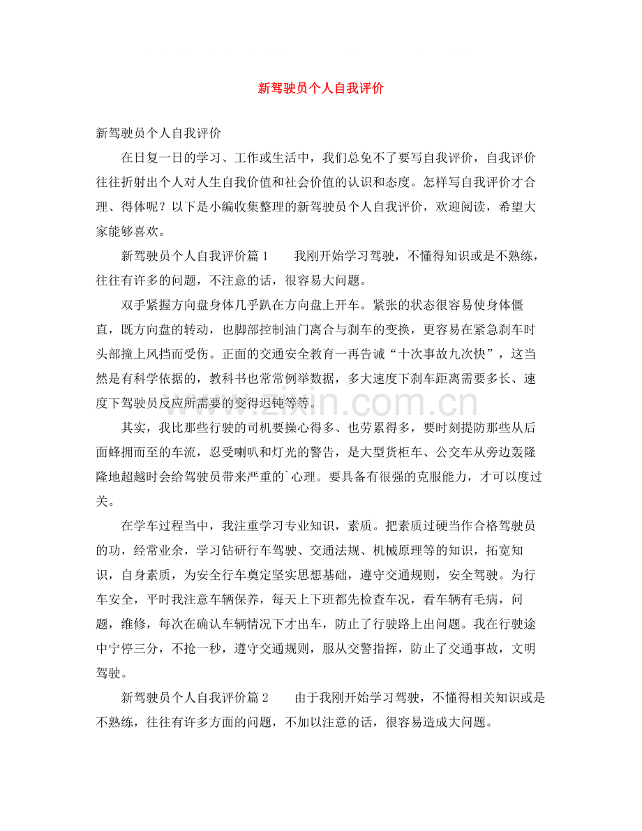 新驾驶员个人自我评价.docx_第1页