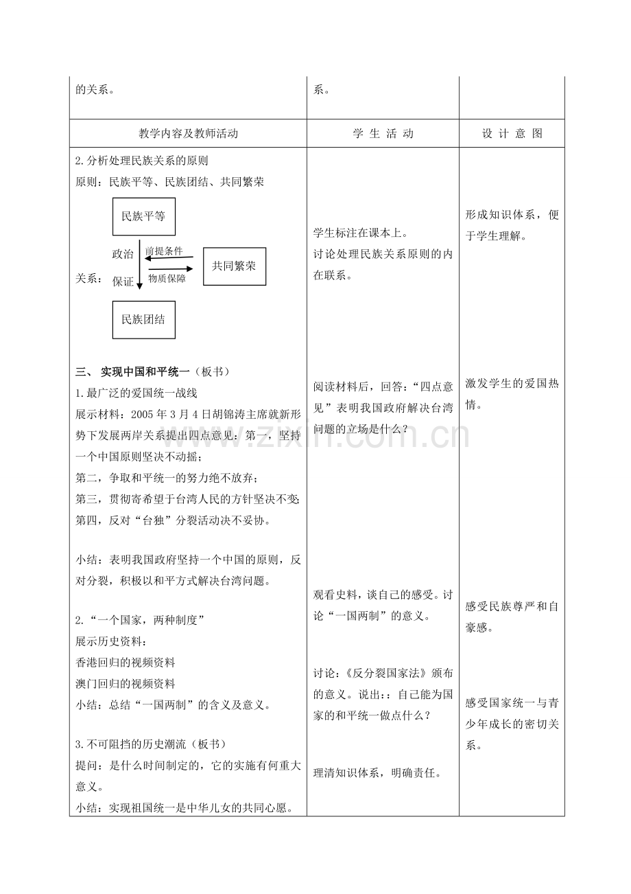 九年级政治 2.3.3统一的多民族国家教案 鲁教版.doc_第2页