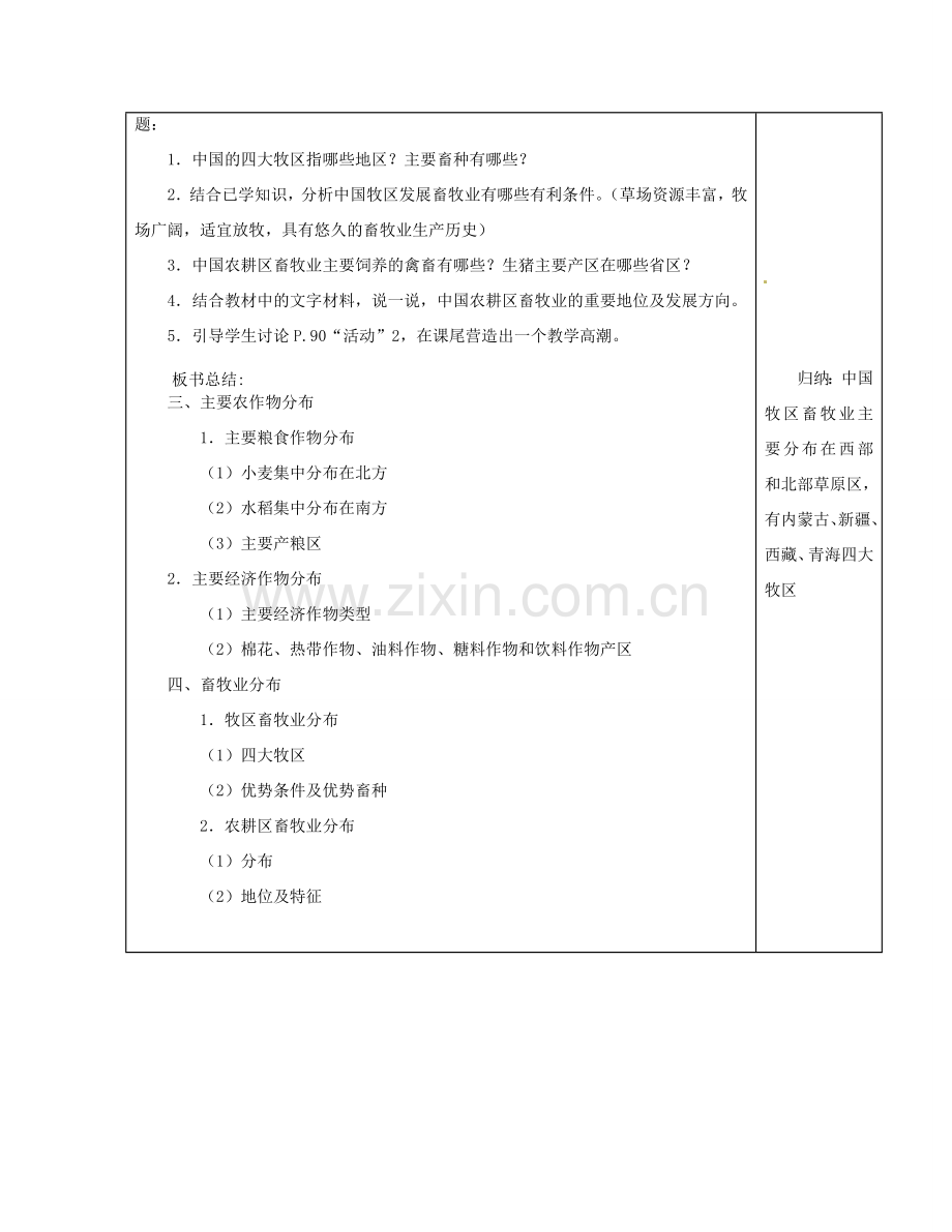 江苏省徐州市铜山区八年级地理上册 4.1中国的农业教案2 （新版）湘教版-（新版）湘教版初中八年级上册地理教案.doc_第3页