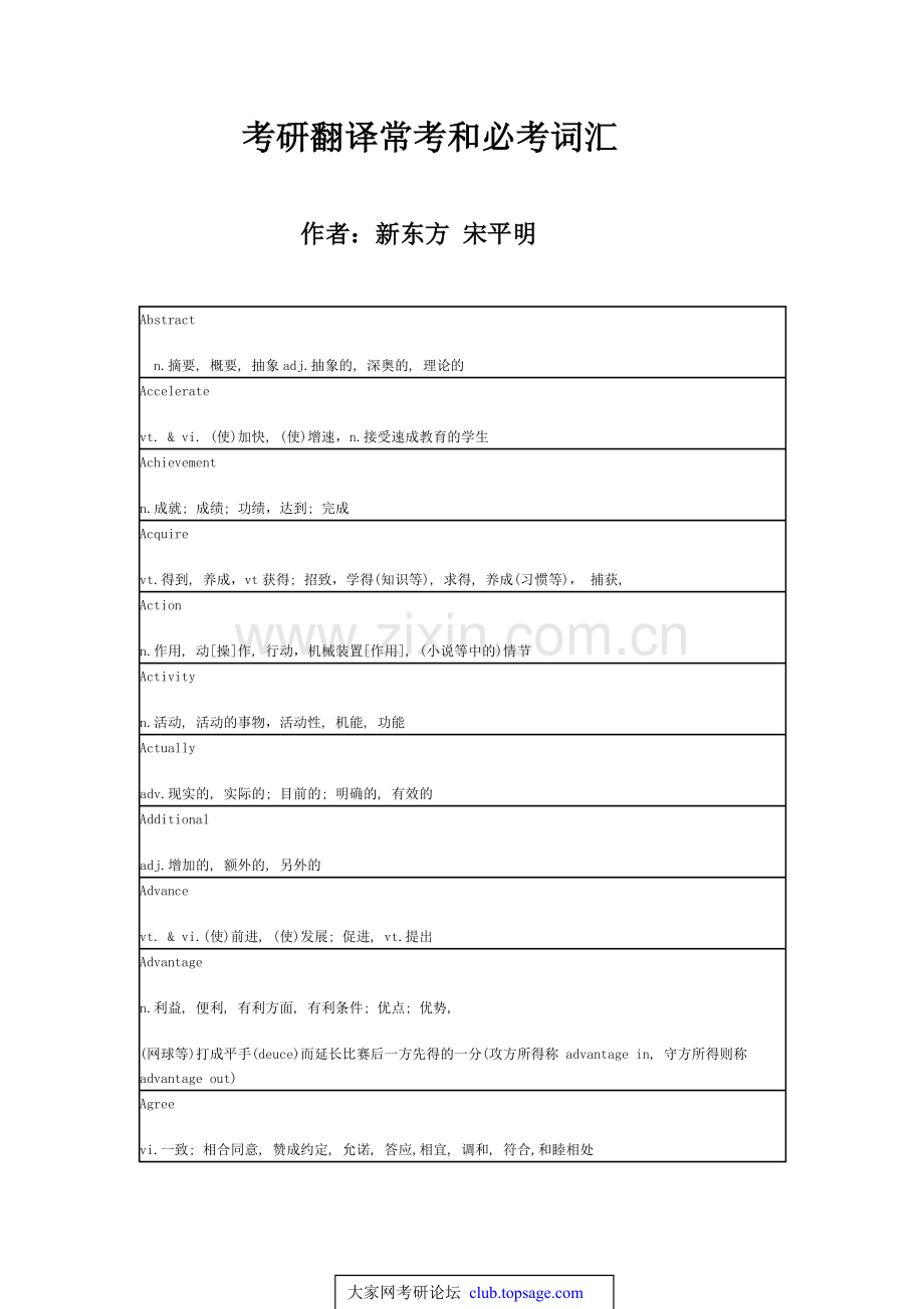 考研英语翻译常考及必考词汇.doc_第1页