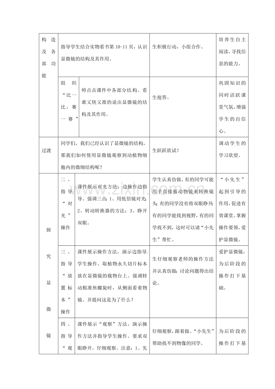 江西省信丰县黄泥中学中考生物实验汇总复习 学习使用显微镜教学设计.doc_第3页