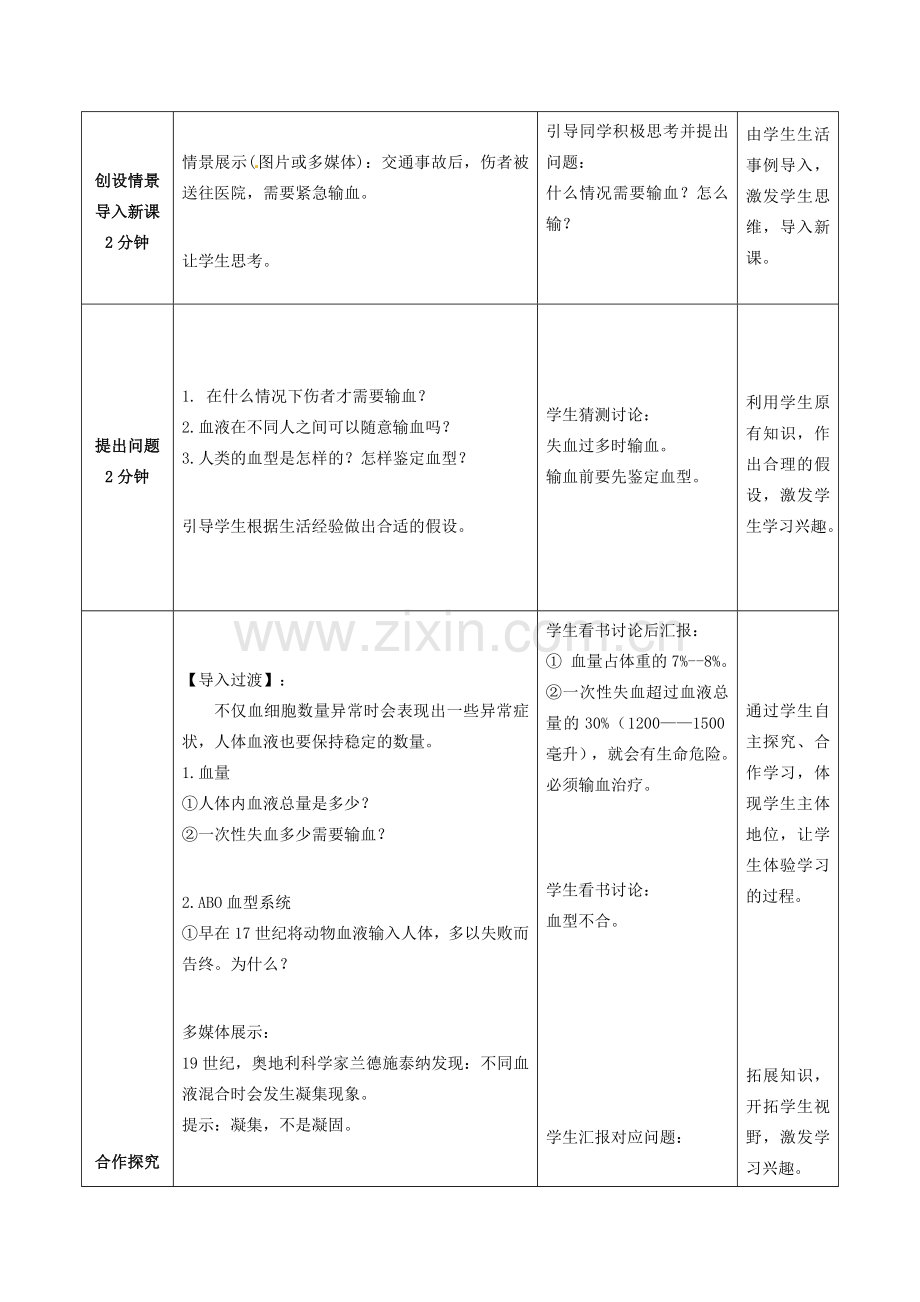 七年级生物下册 第3单元 第3章 第1节 物质运输的载体（第3课时）教案2 （新版）济南版.doc_第2页