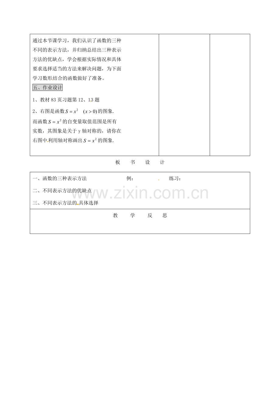 陕西省安康市紫阳县紫阳中学八年级数学下册 19.1.3 函数的图象（第3课时）教案 （新版）新人教版.doc_第3页