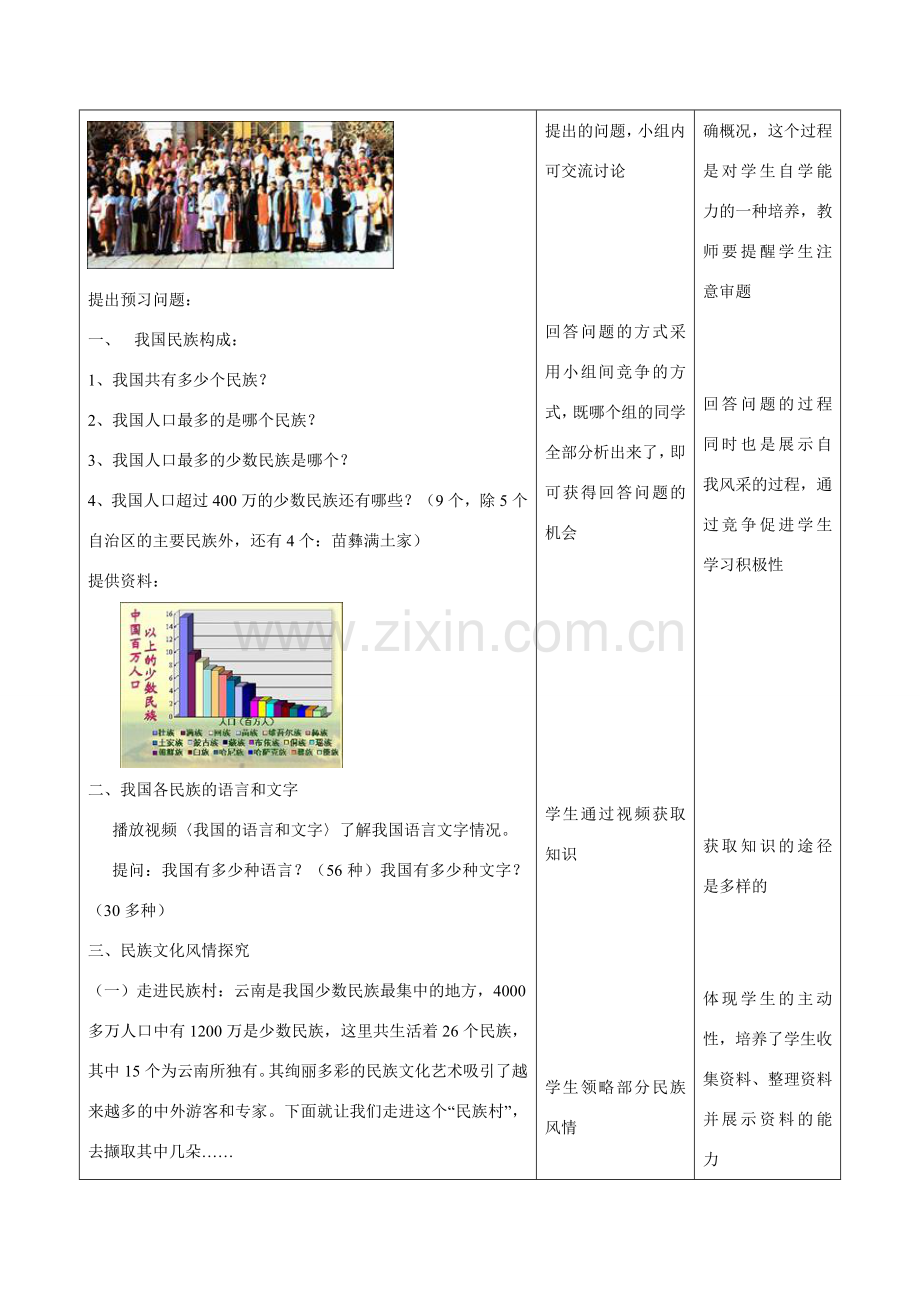 八年级地理上册第一章第三节多民族的大家庭教案设计人教新课标版.doc_第2页