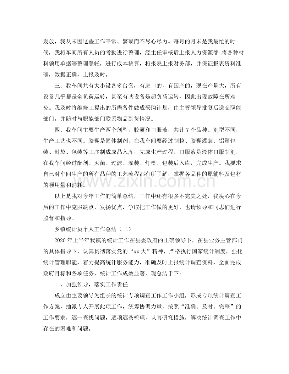 乡镇统计员个人工作总结2.docx_第2页