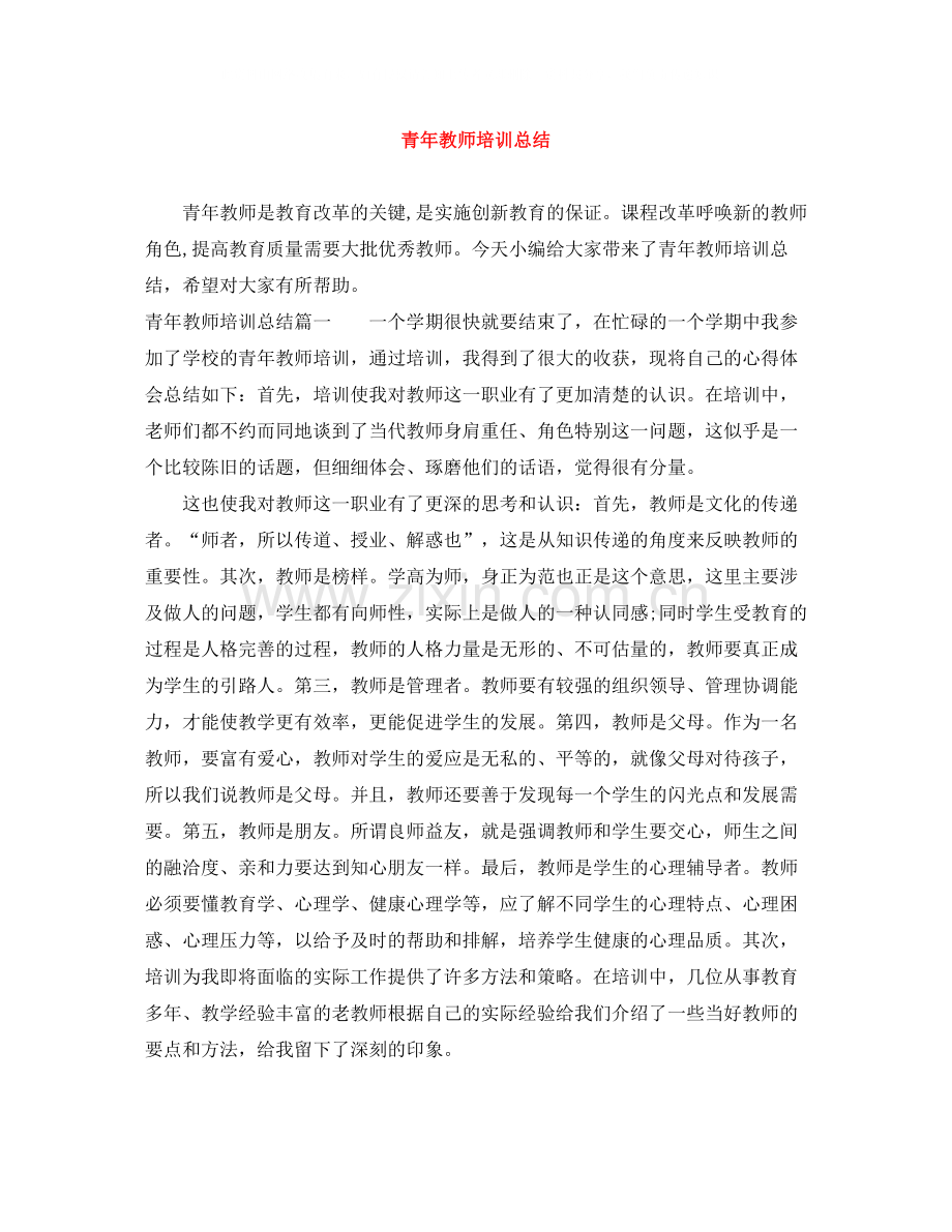 青年教师培训总结2.docx_第1页