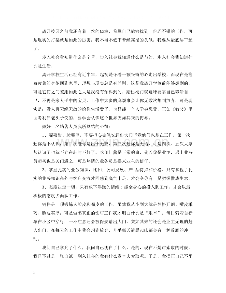 实习生销售工作总结报告.docx_第3页