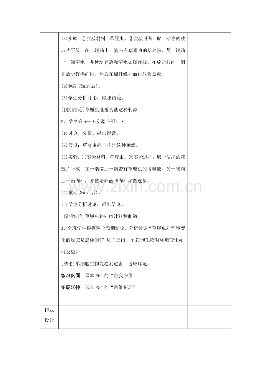 七年级生物上册 2.4.1 单细胞生物教案 （新版）苏教版-（新版）苏教版初中七年级上册生物教案.doc_第3页