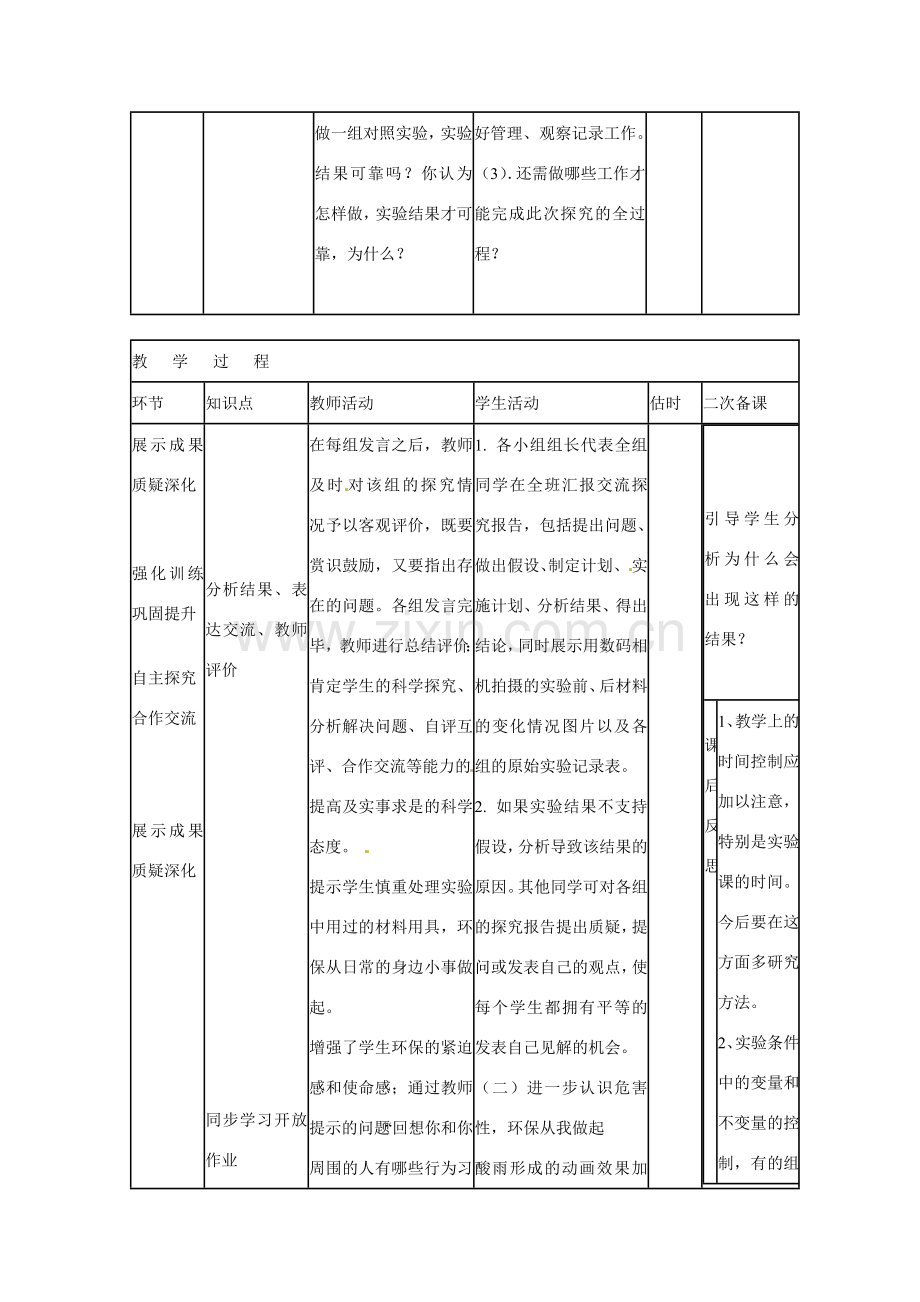 山东省临沭县第三初级中学七年级生物下册 探究环境污染对生物的影响教案 新人教版.doc_第3页