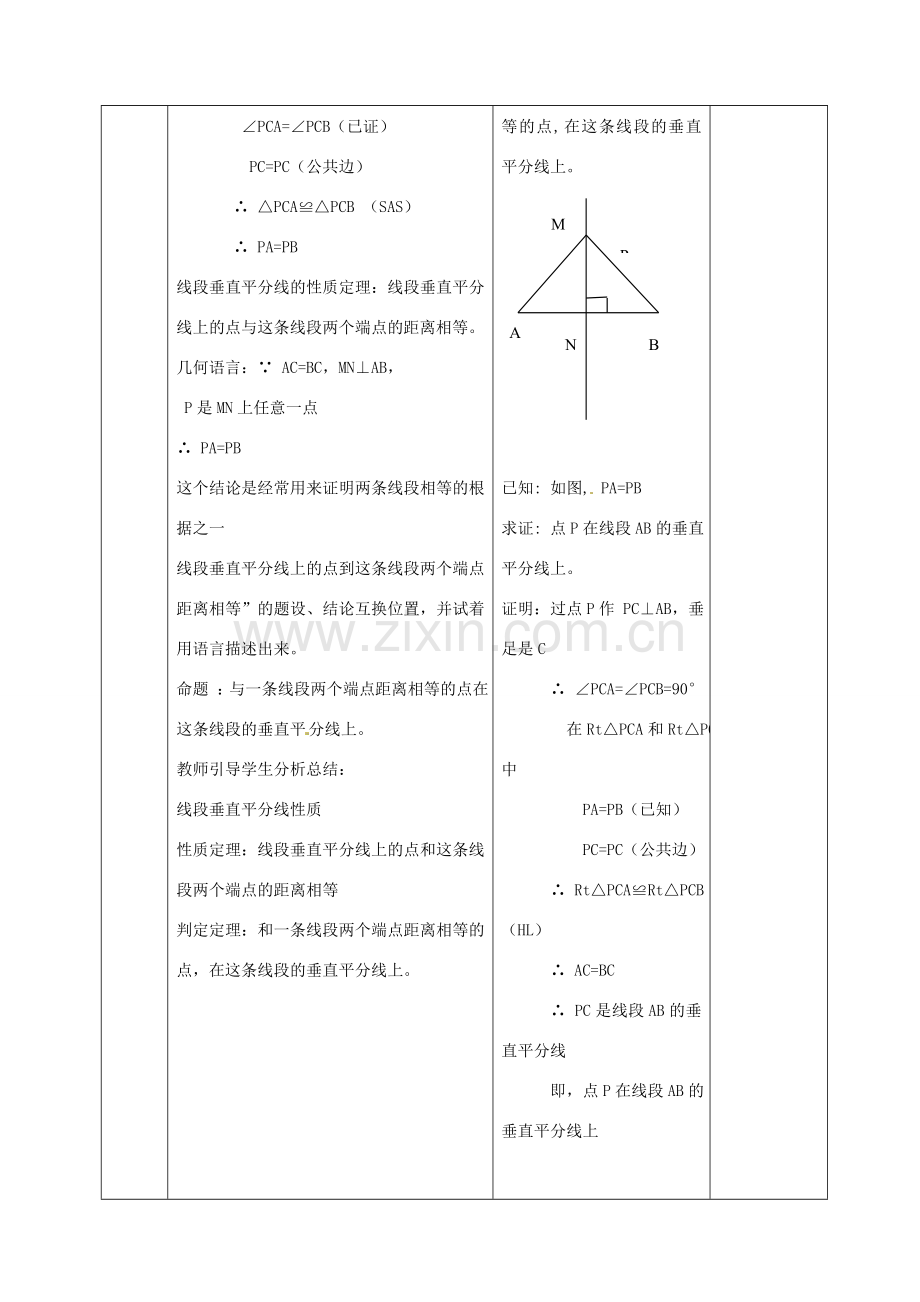 八年级数学上册 13.1.2 线段垂直平分线教案 （新版）新人教版-（新版）新人教版初中八年级上册数学教案.doc_第3页