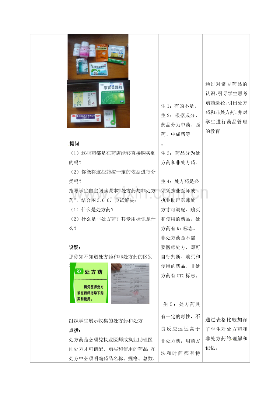 七年级生物下册 第三单元 第六章 第三节 安全用药说课 （新版）济南版-（新版）济南版初中七年级下册生物教案.doc_第3页