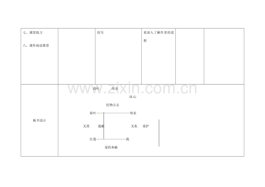 四川省华蓥市明月镇七年级语文上册 4 荷叶 母亲教学设计 （新版）新人教版.doc_第3页