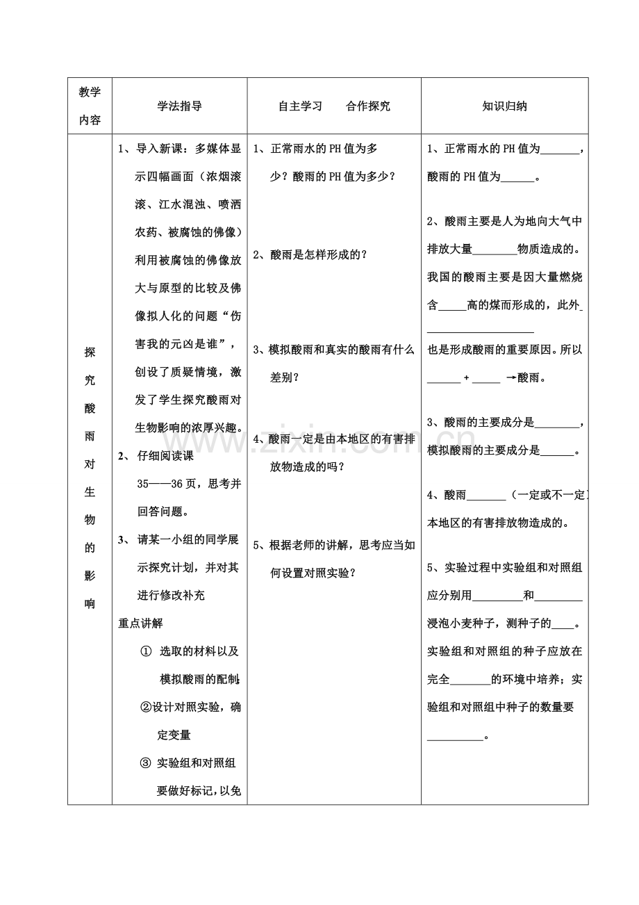 七年级生物下册 探究环境污染对生物的影响教案 人教新课标版.doc_第2页