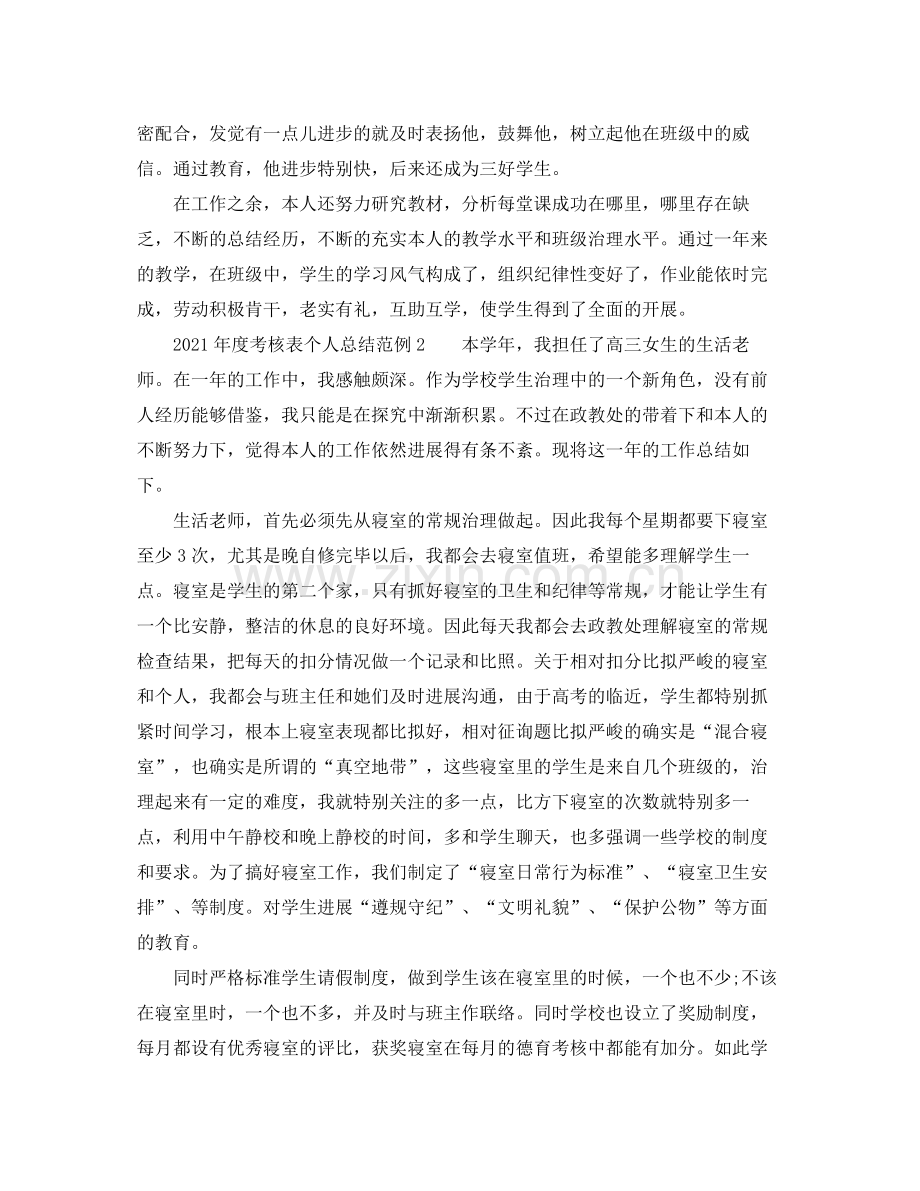 2021年度工作参考总结年度考核表个人参考总结范例.docx_第2页