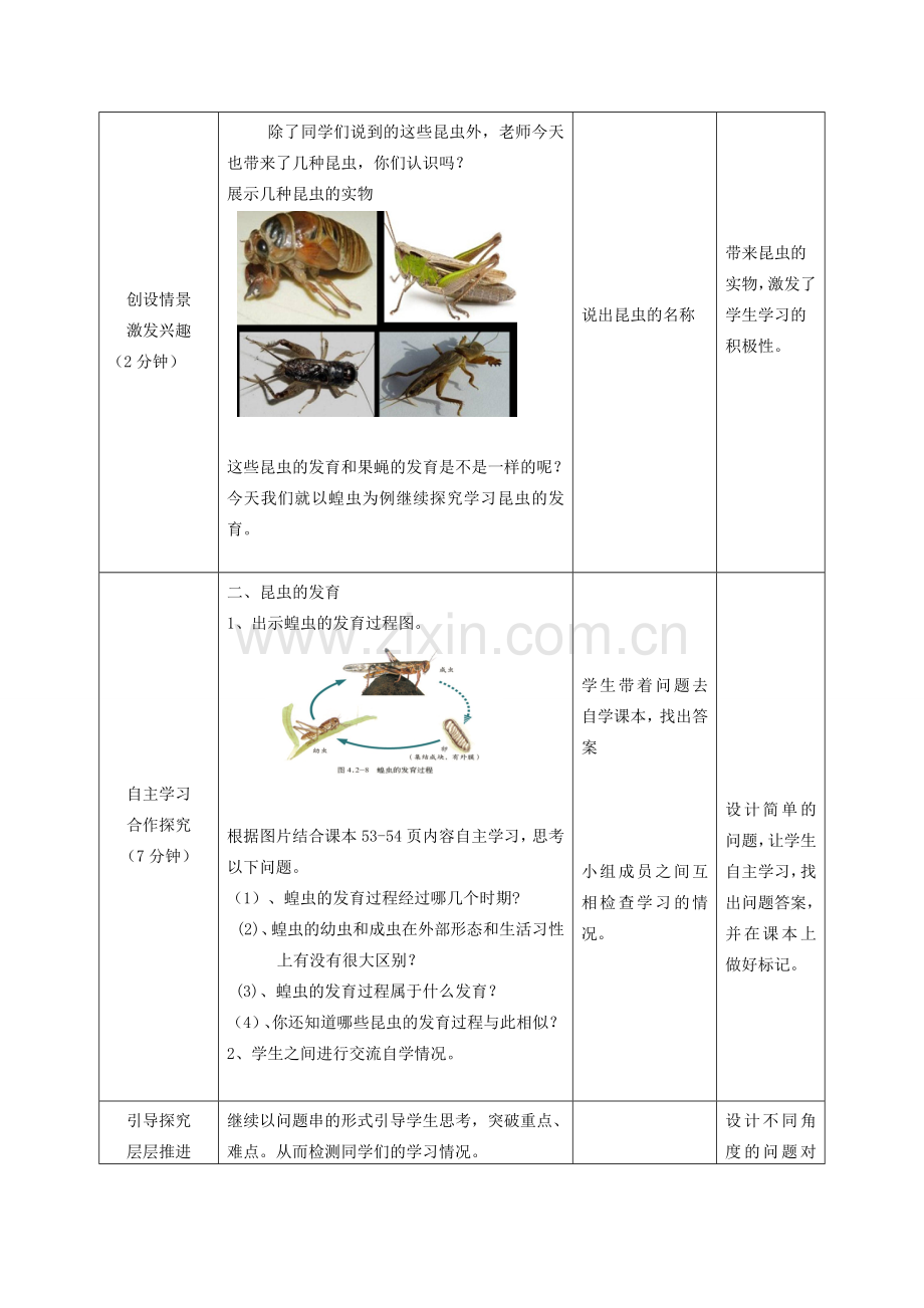 八年级生物上册 4.2.1《昆虫的生殖和发育》教案2 （新版）济南版-（新版）济南版初中八年级上册生物教案.doc_第2页