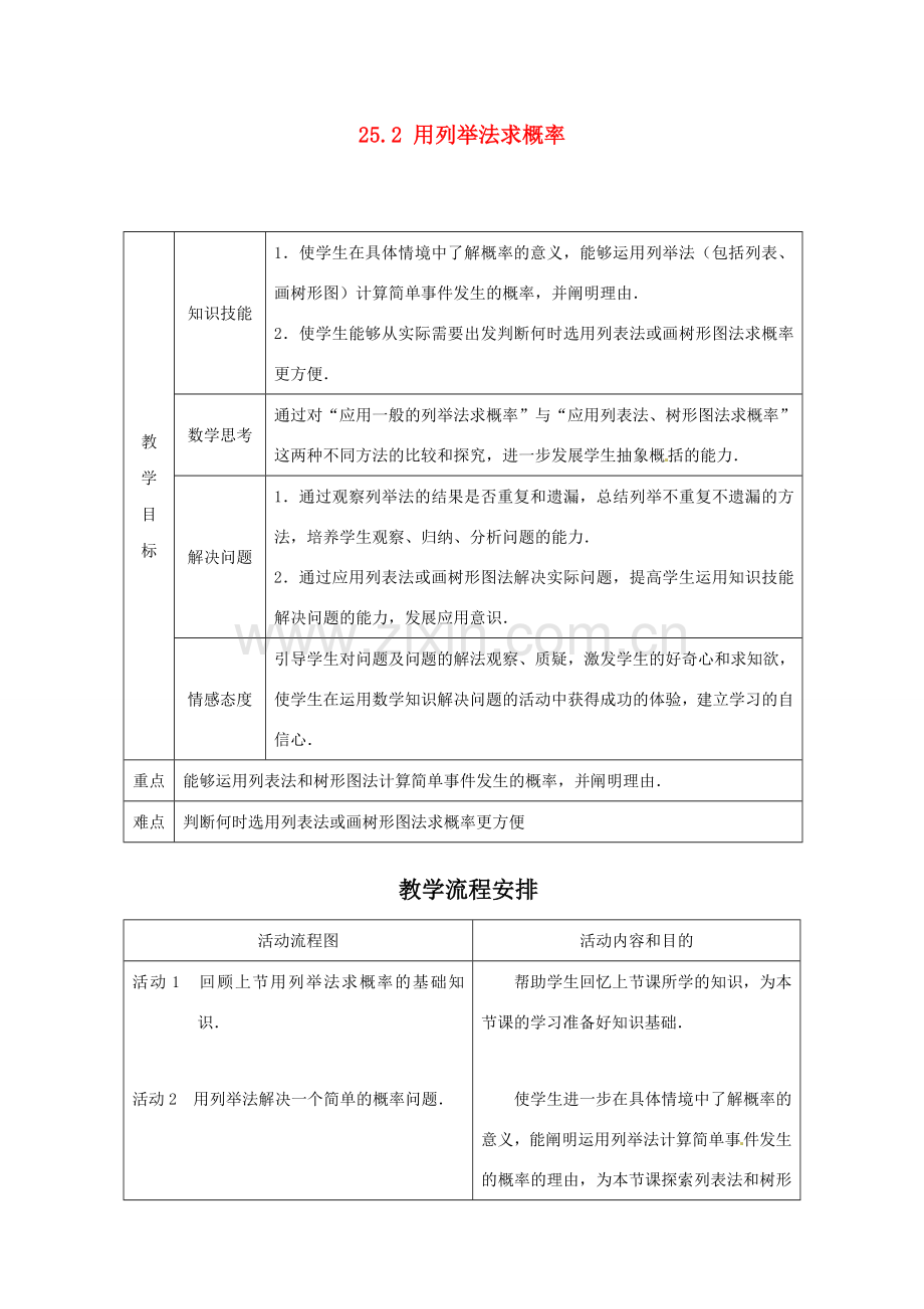 山东省淄博市高青县第三中学九年级数学上册 25.2 用列举法求概率（第3课时）教案 新人教版.doc_第1页