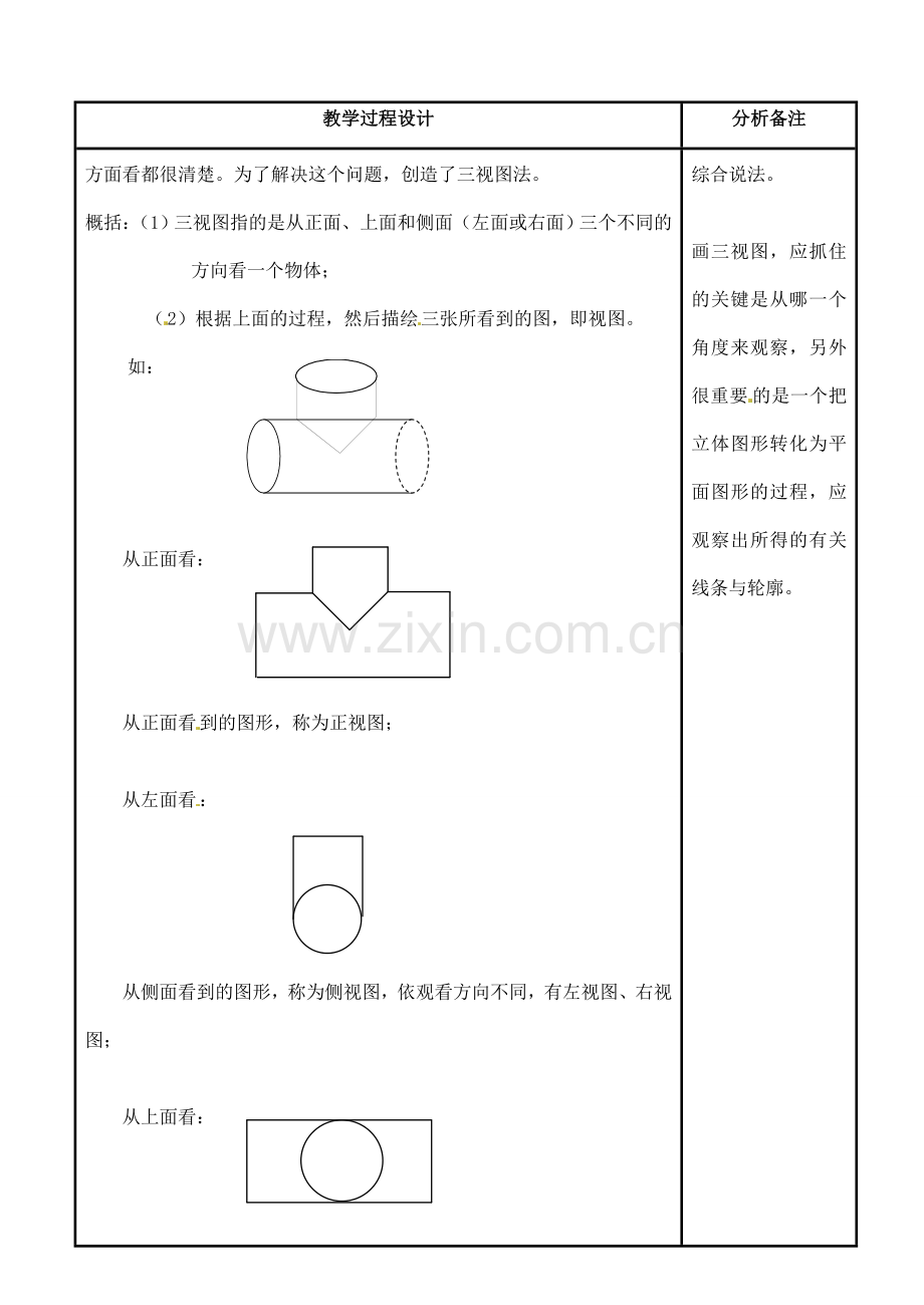 福建省泉州市泉港三川中学七年级数学上册 4.2.1 由立体图形到视图教案 华东师大版.doc_第2页