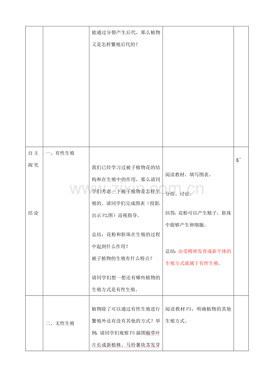 山东省临沭县第三初级中学八年级生物下册《植物的生殖》教案 新人教版.DOC_第3页