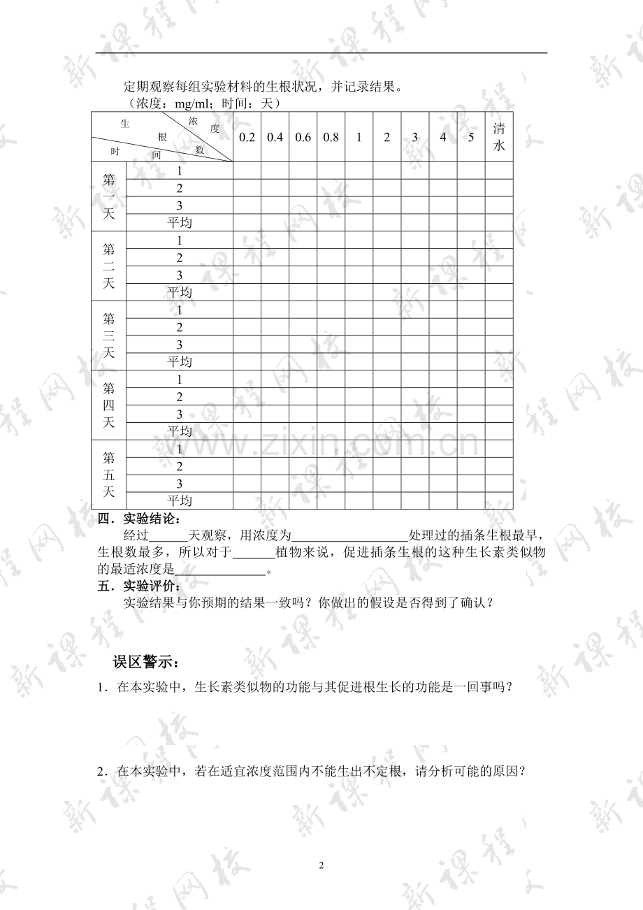 探究：探索生长素类似物促进插条生根的最适浓度.doc_第2页