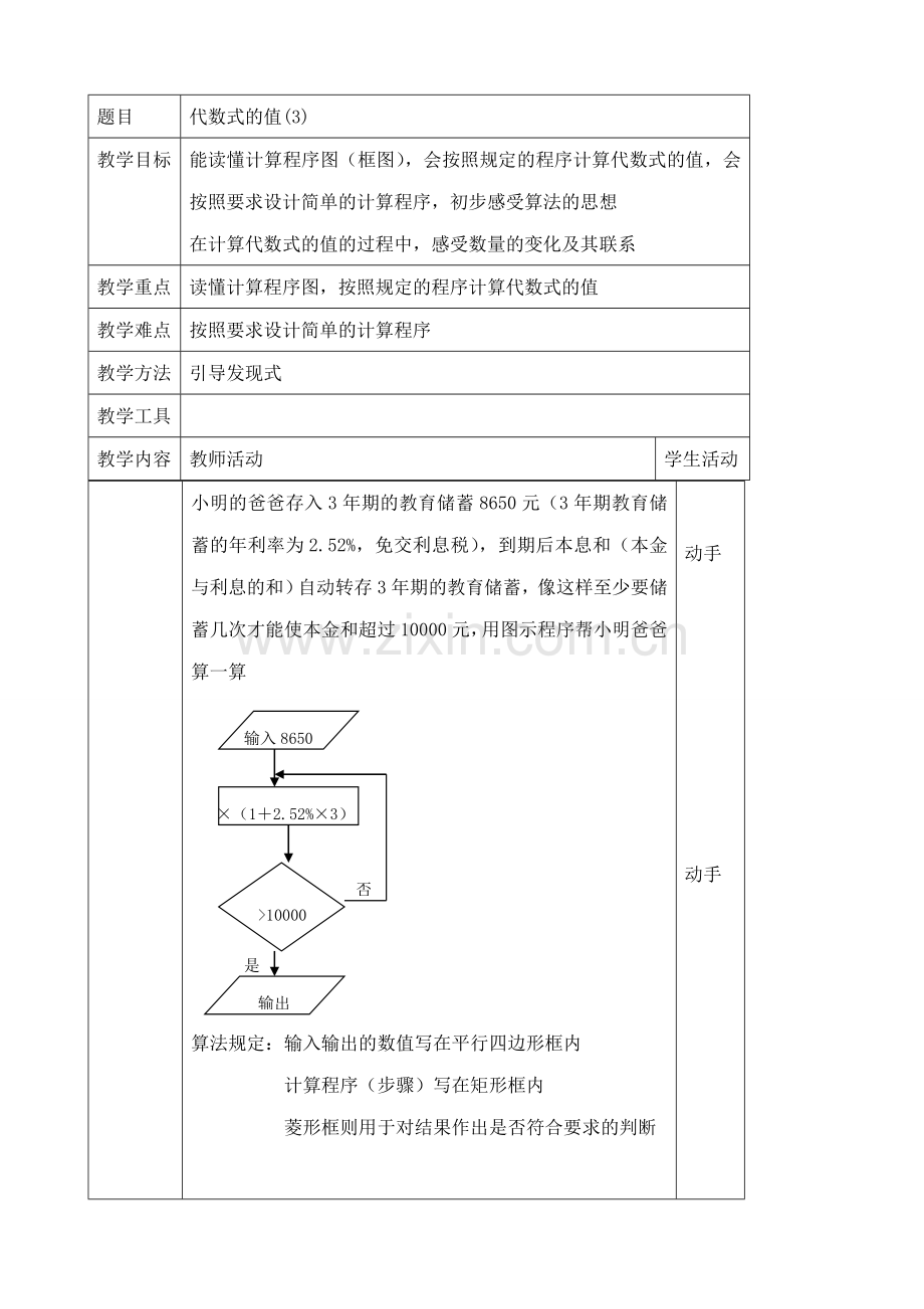 苏教版七年级数学上册代数式的值(3).doc_第1页