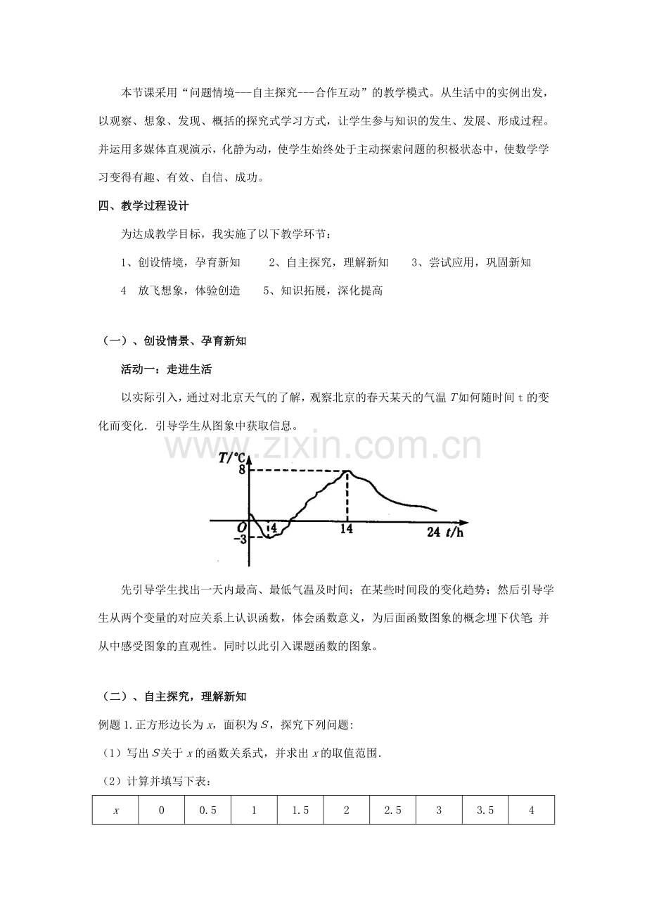 八年级数学下册 17.2.2 函数的图像说课稿 （新版）华东师大版-（新版）华东师大版初中八年级下册数学教案.doc_第2页