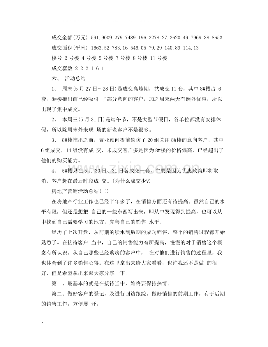 房地产营销活动总结.docx_第2页