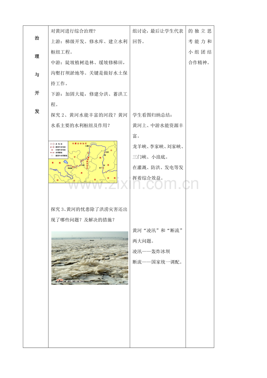 山东省枣庄市峄城区吴林街道中学八年级地理上册《2.6 黄河（第二课时）》教案新人教版.doc_第2页