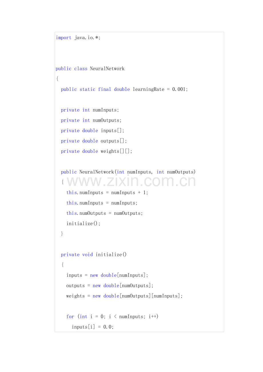 人工智能 Java 坦克机器人系列神经网络机器人代码.doc_第1页