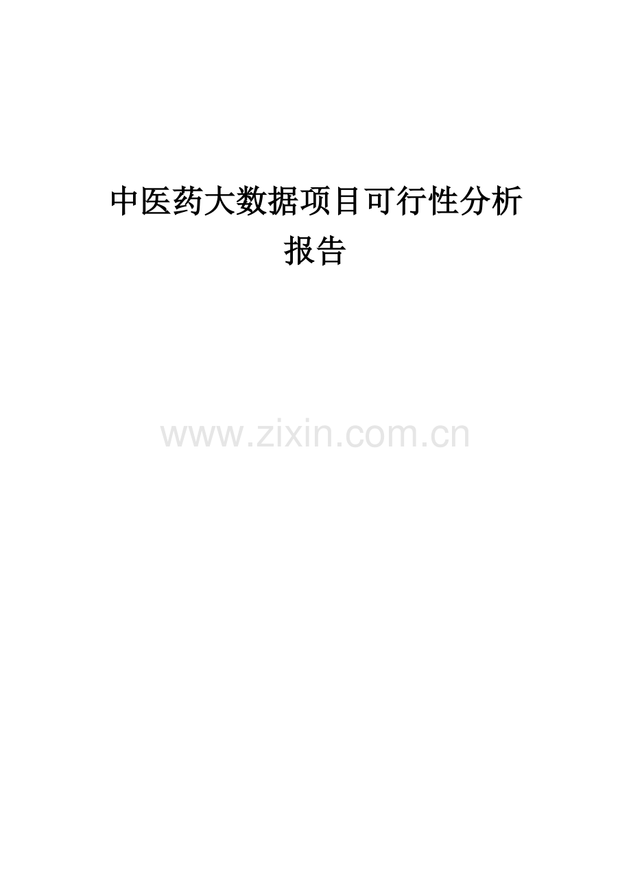 中医药大数据项目可行性分析报告.docx_第1页