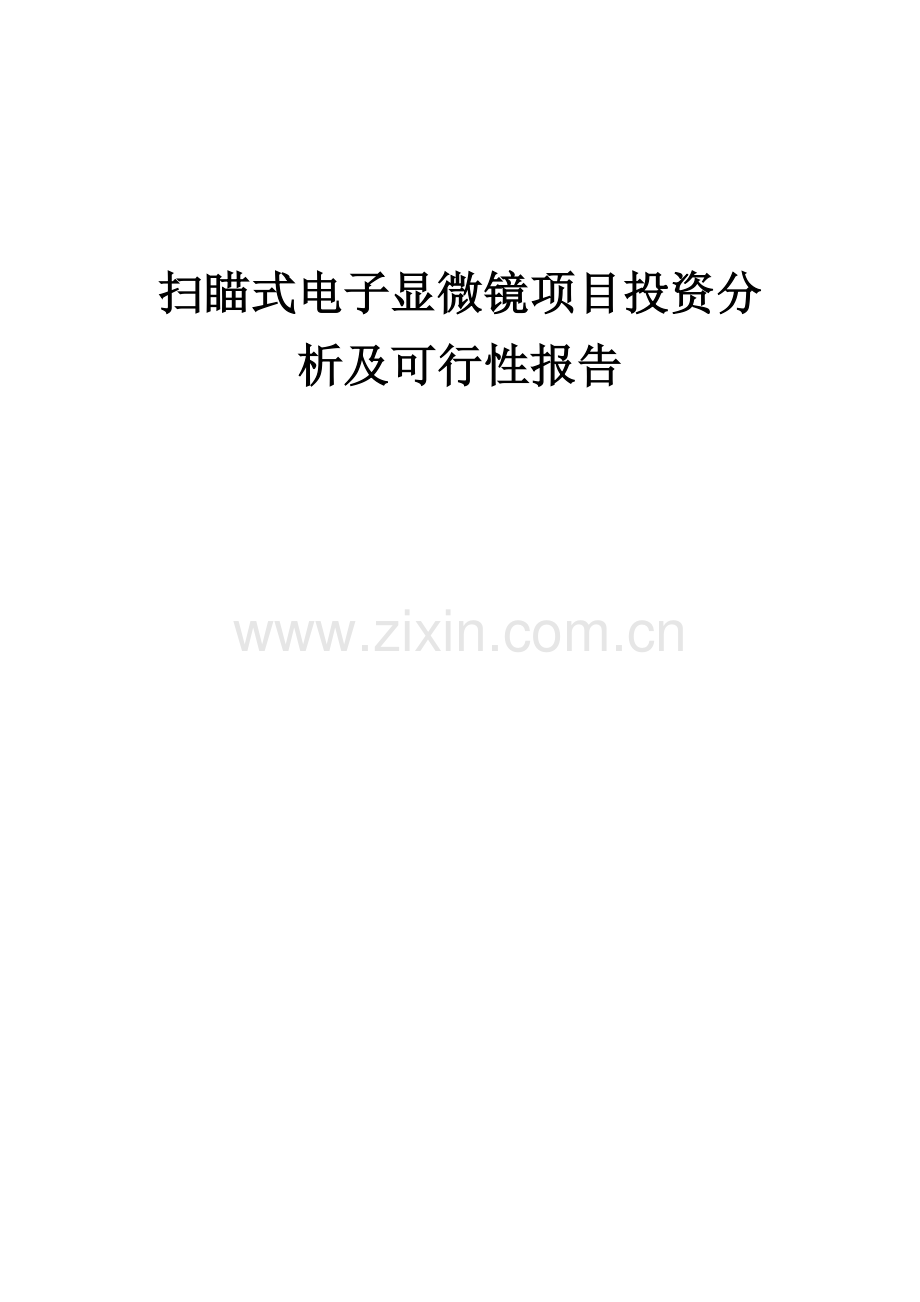 扫瞄式电子显微镜项目投资分析及可行性报告.docx_第1页