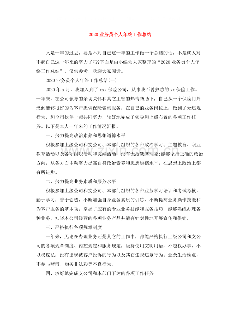 业务员个人年终工作总结1).docx_第1页